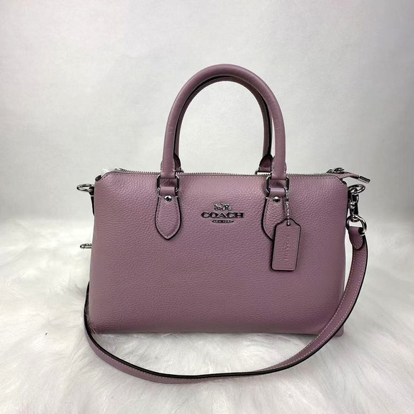 Coach Georgia Satchel Crossbody Bag In Leather/Silver/Lilac CR156 NWT - Picture 1 of 10